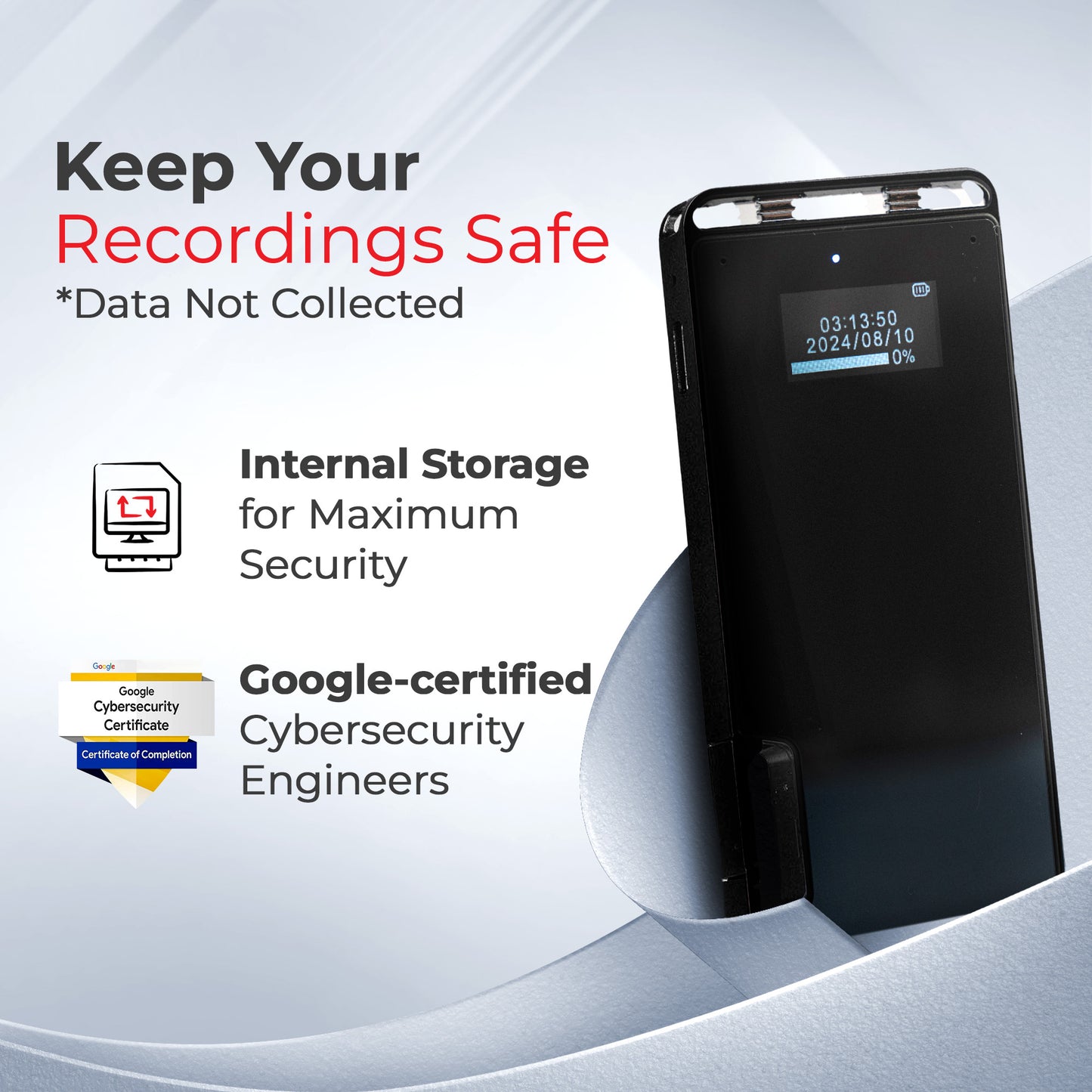 TCTEC AI-Powered Smart Voice Recorder | ChatGPT 4.o | 128GB Storage